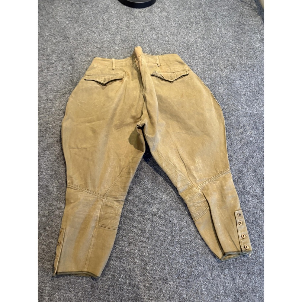 Vintage Jodhpur Pants Mens Medium Khaki Canvas Riding Breeches Button Leg 40s - Picture 6 of 14